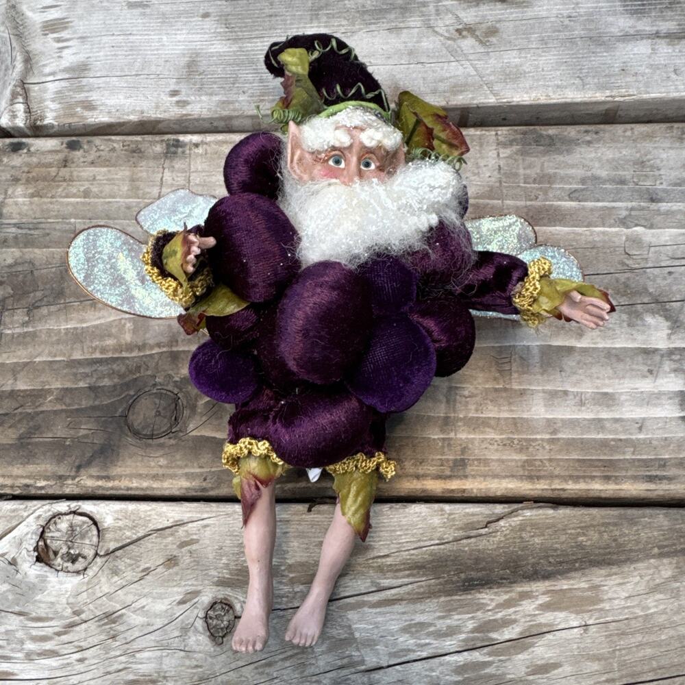 Mark Roberts Purple Grape Fairy Wine Christmas Whimsy